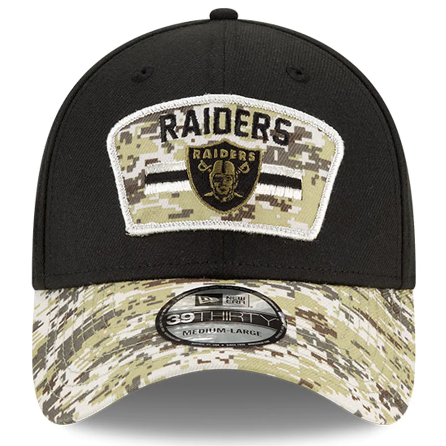 Las Vegas Raiders New Era 2021 Salute To Service 39THIRTY Flex Hat - Black/Camo