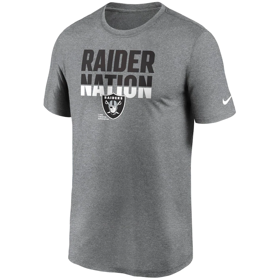 Las Vegas Raiders Nike Legend Local Phrase Performance T-Shirt - Heathered Charcoal