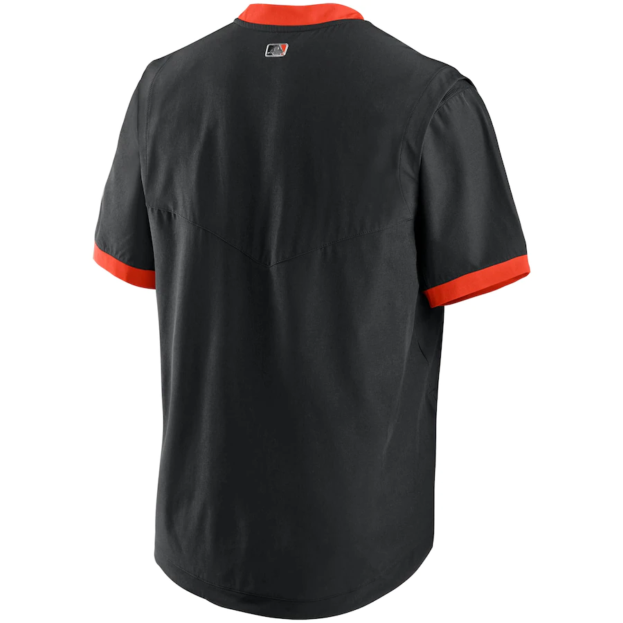 Men's San Francisco Giants Nike Black/Orange Authentic Collection Short Sleeve Hot Pullover Jacket