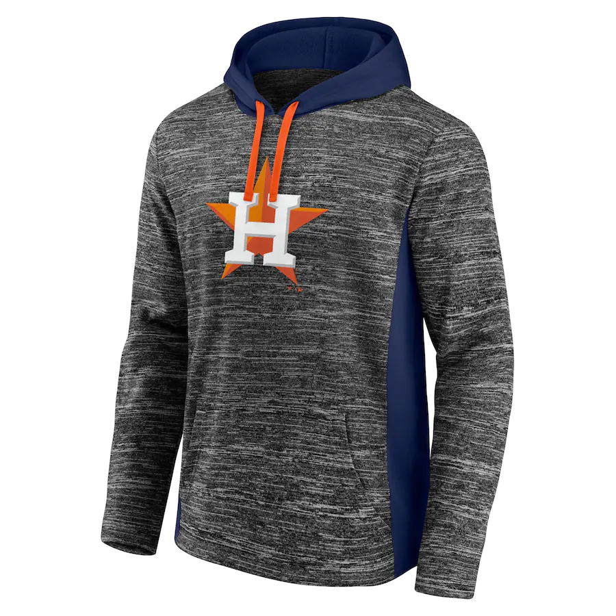 Men's Houston Astros Fanatics Branded Gray/Navy Instant Replay Color Block Pullover Hoodie