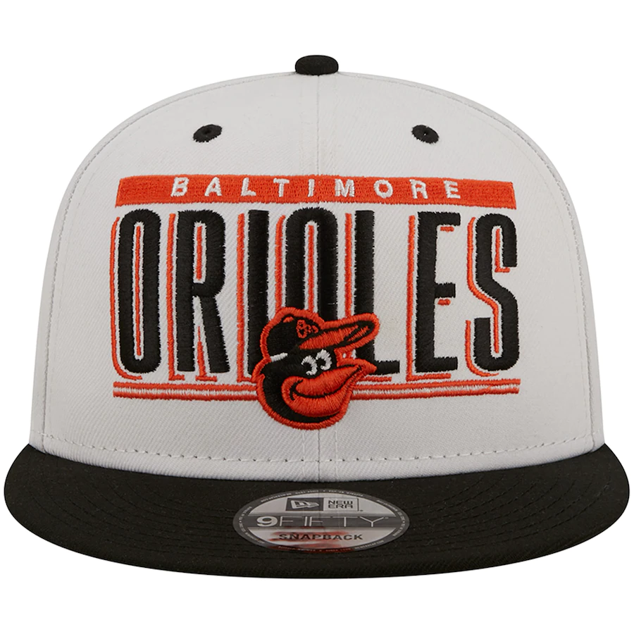 New Era Baltimore Orioles Title 9FIFTY Snapback Hat - White/Black