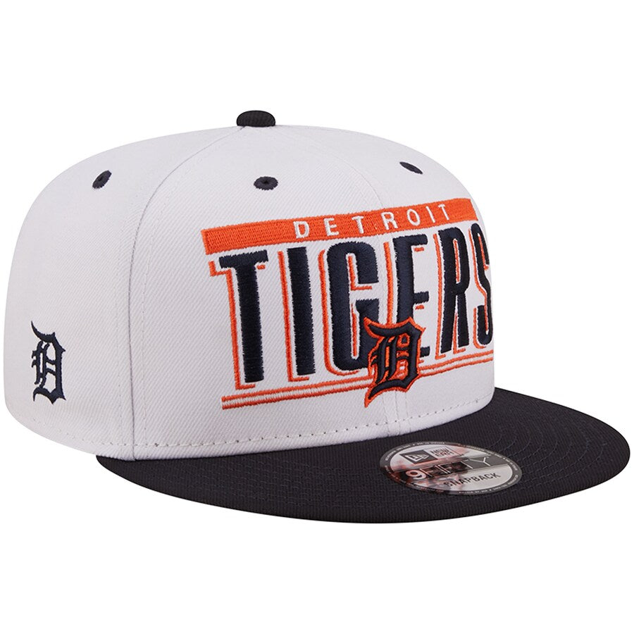 New Era Detroit Tigers Retro Title 9FIFTY Snapback Hat - White/Navy