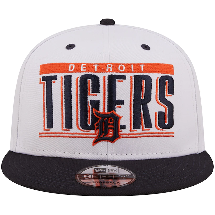 New Era Detroit Tigers Retro Title 9FIFTY Snapback Hat - White/Navy