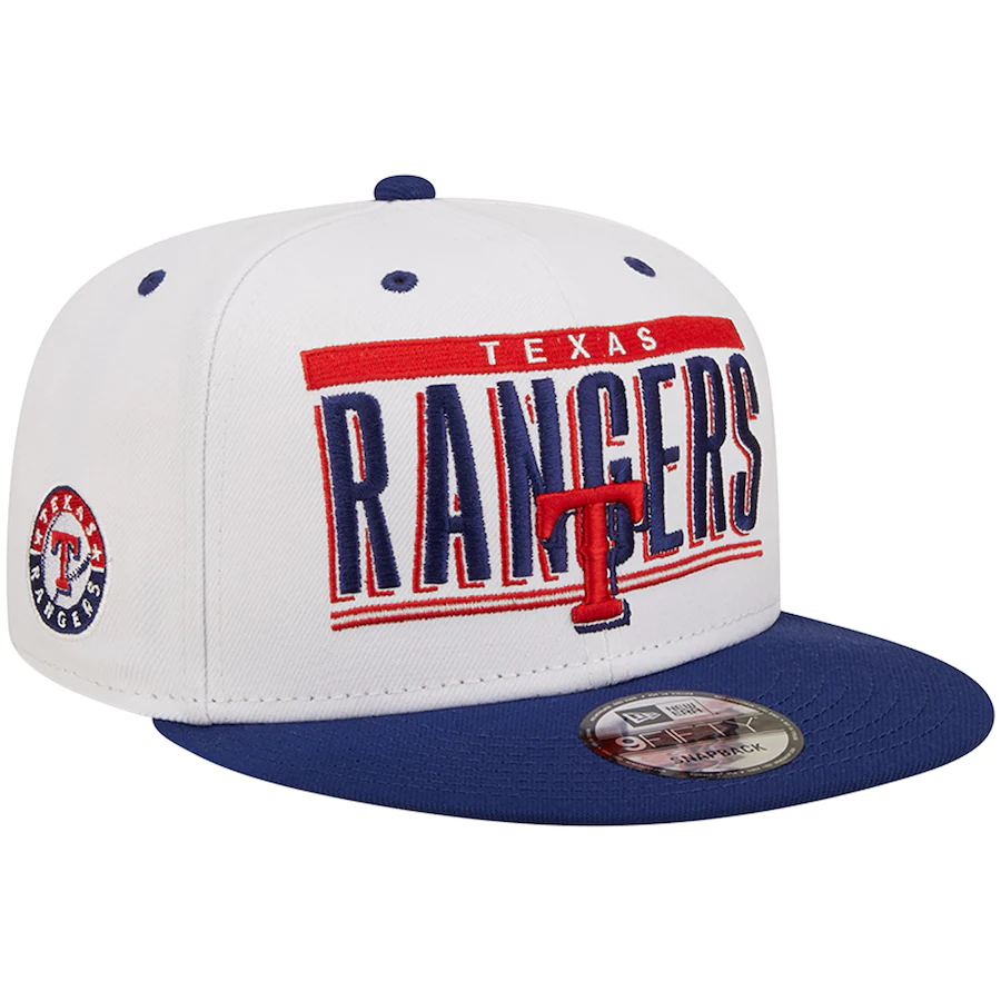 New Era Texas Rangers Retro Title 9FIFTY Snapback Hat - White/Royal