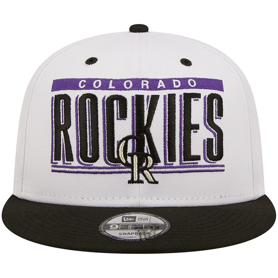 New Era Colorado Rockies Retro Title 9FIFTY Snapback Hat - White/Black