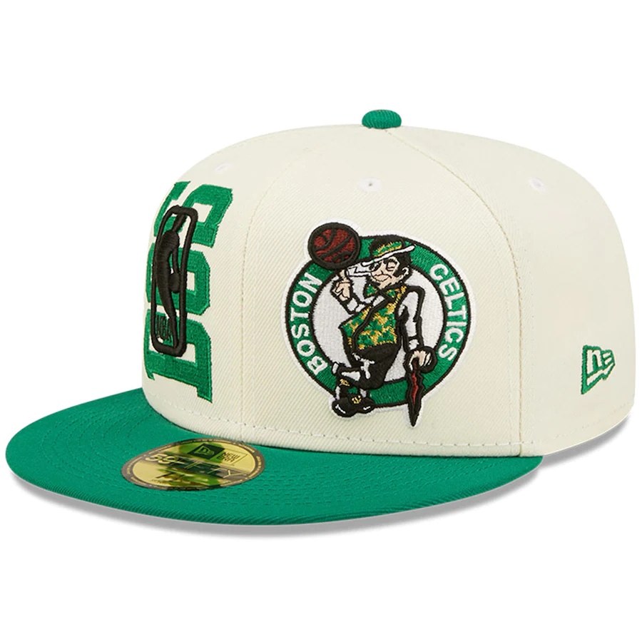 Boston Celtics New Era 2022 NBA Draft 59FIFTY Fitted Hat - Cream/Kelly Green