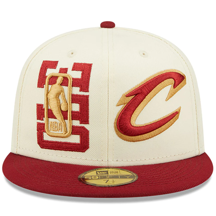 Cleveland Cavaliers New Era 2022 NBA Draft 59FIFTY Fitted Hat - Cream/Wine