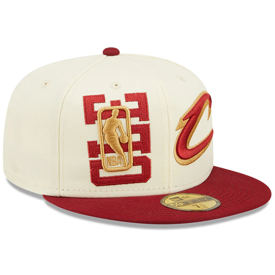 Cleveland Cavaliers New Era 2022 NBA Draft 59FIFTY Fitted Hat - Cream/Wine