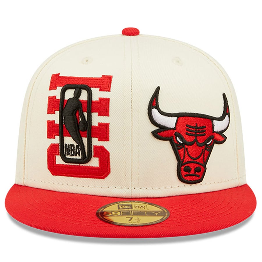 Chicago Bulls New Era 2022 NBA Draft 59FIFTY Fitted Hat - Cream/Red