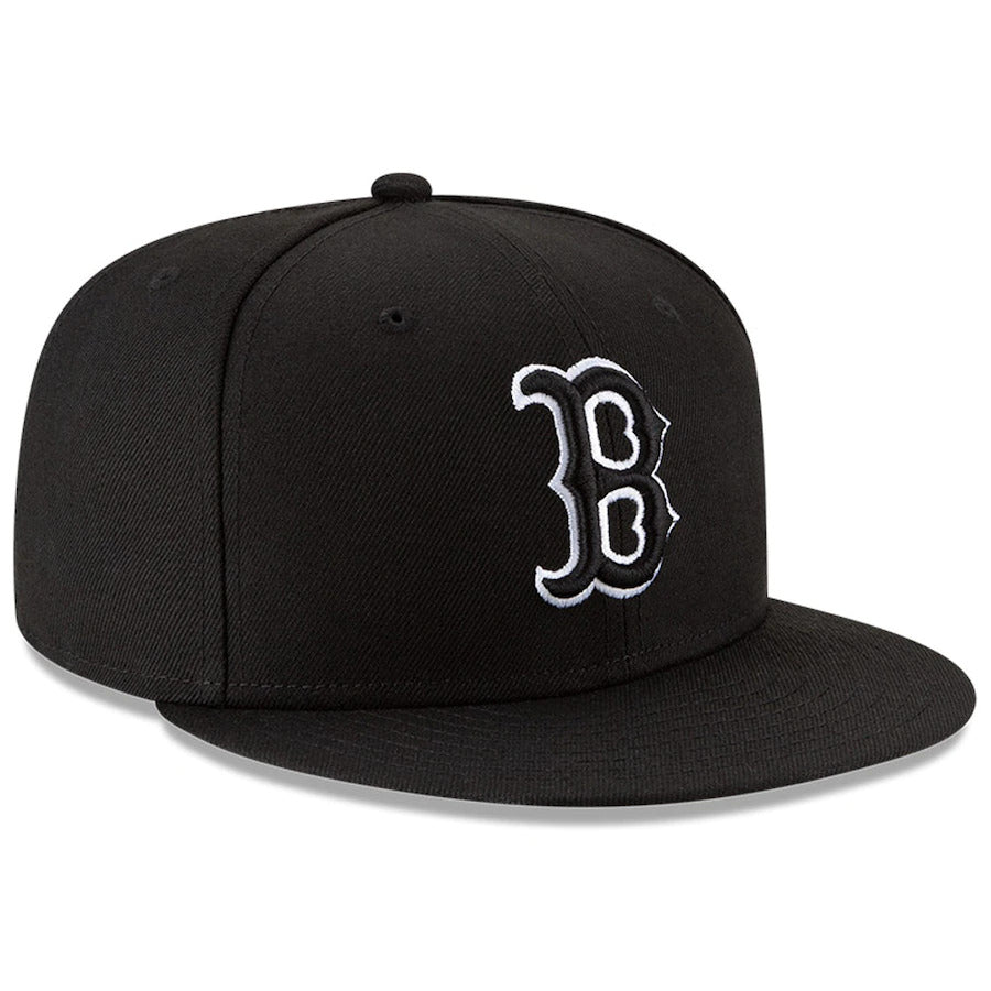 BOSTON RED SOX NEW ERA BLACK ON WHITE 59FIFTY FITTED HAT Nvsoccer.com Thecoliseum