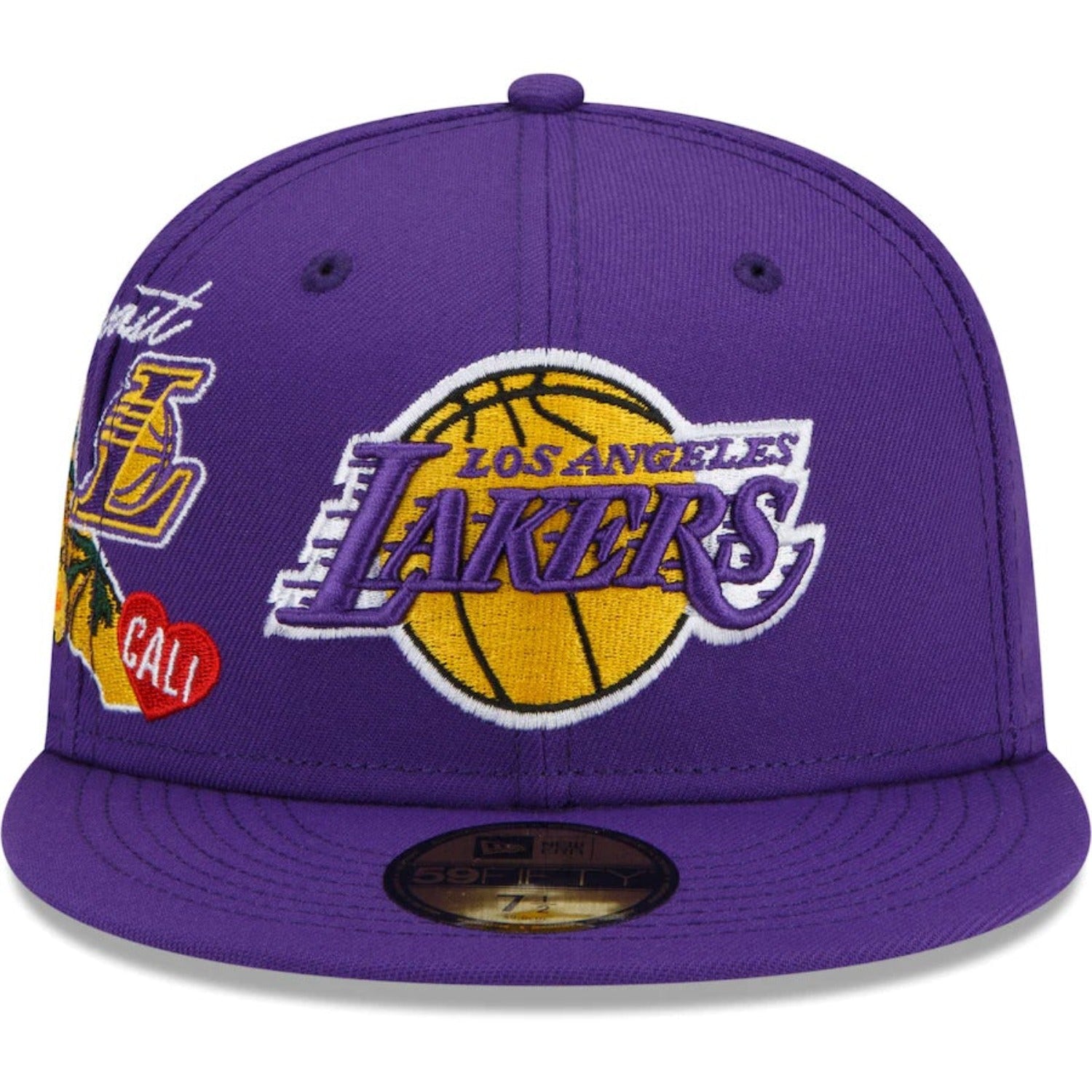 Los Angeles Lakers New Era Purple City Cluster 59FIFTY Fitted Hat- Purple