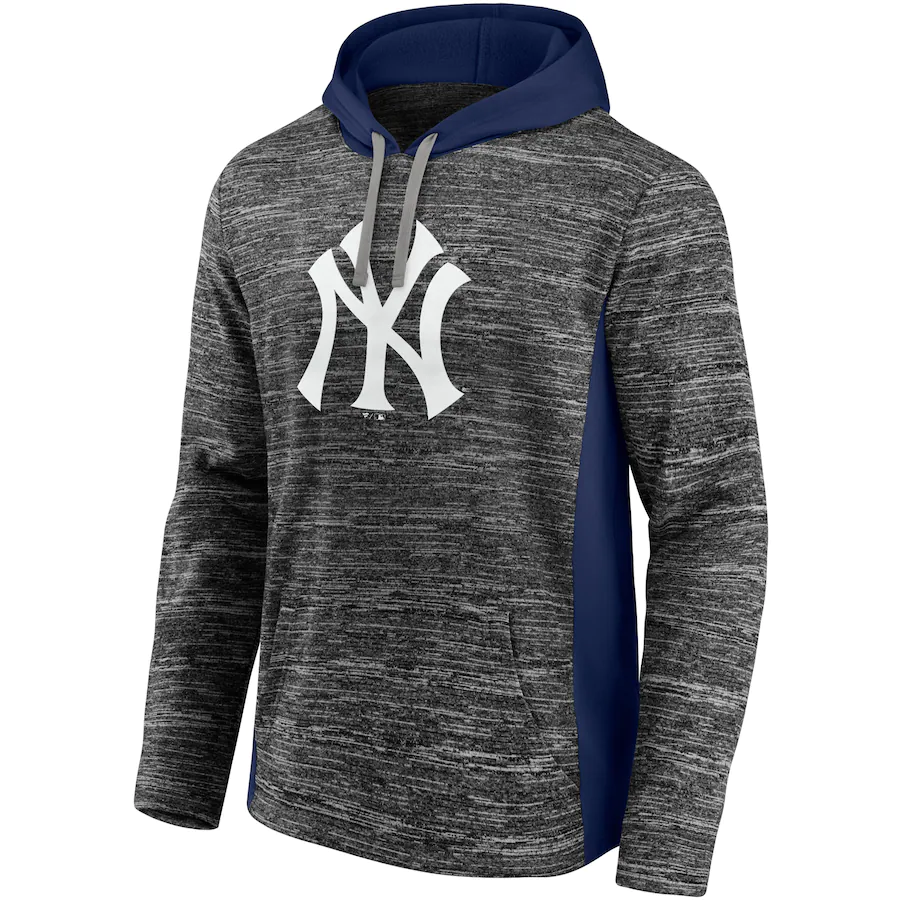 New York Yankees Fanatics Branded Gray/Navy Instant Replay Colorblock Pullover Hoodie