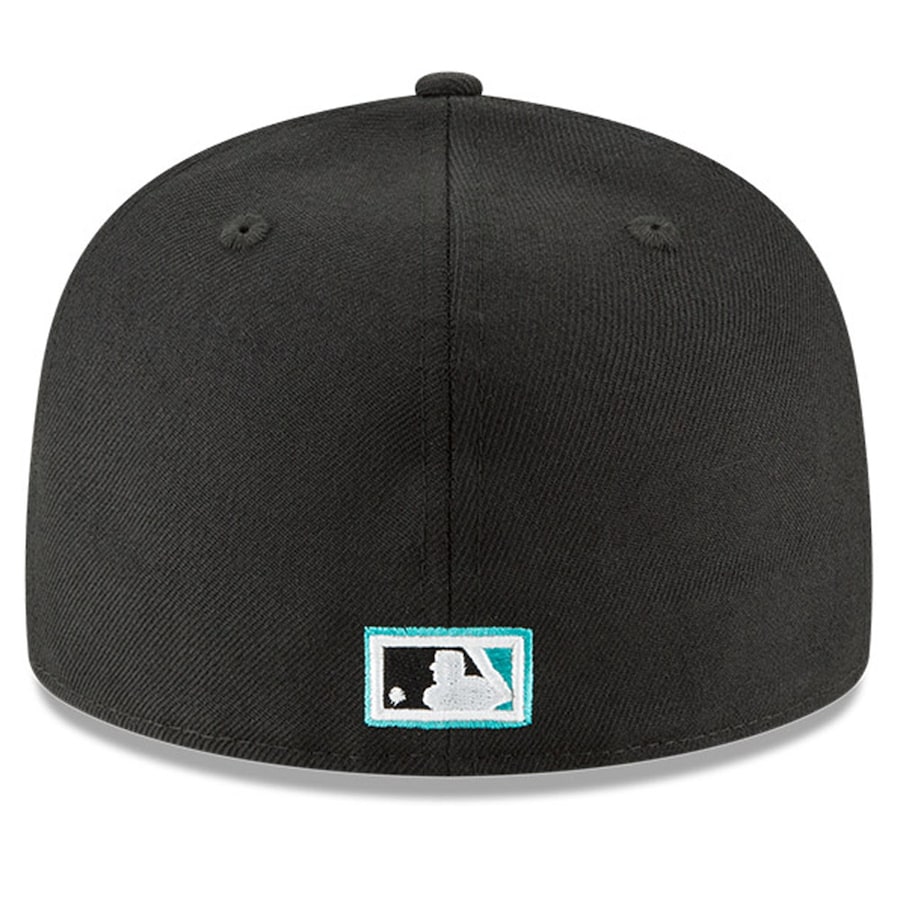 New Era Florida Marlins Cooperstown Collection Wool 59FIFTY Fitted Hat-Black