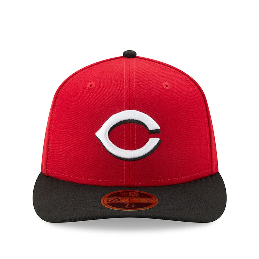 Cincinnati Reds New Era Red/Navy Road Authentic Collection On-Field Low Profile 59FIFTY Fitted Hat-RED/BLACK