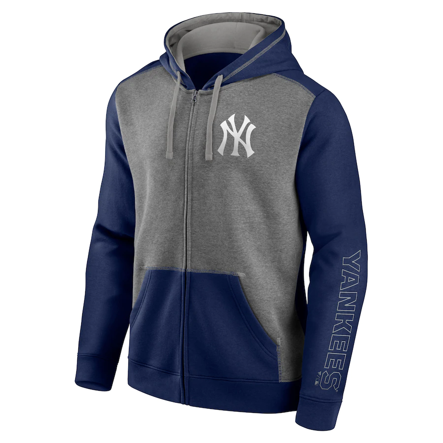 New York Yankees Fanatics Branded Expansion Team Full-Zip Hoodie - Navy/Heathered Gray