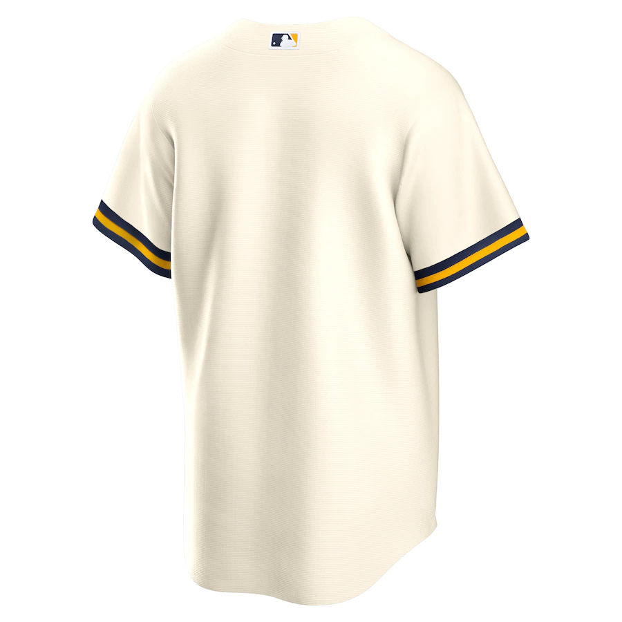 Nike Men's Milwaukee Brewers Cream Home Replica Team Jersey