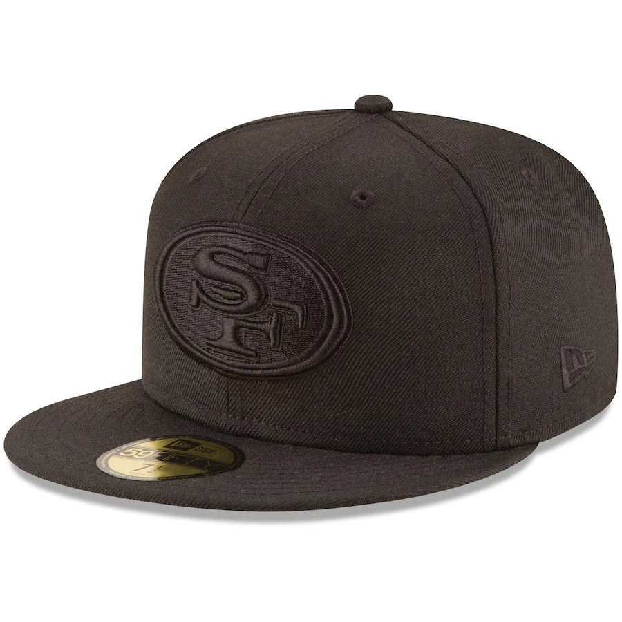 San Francisco 49ers Black on Black 59FIFTY Fitted Hat Nvsoccer.com Thecoliseum