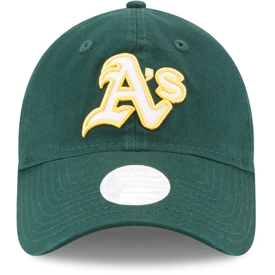 Women's Oakland Athletics New Era Green Team Glisten 9TWENTY Adjustable HAT