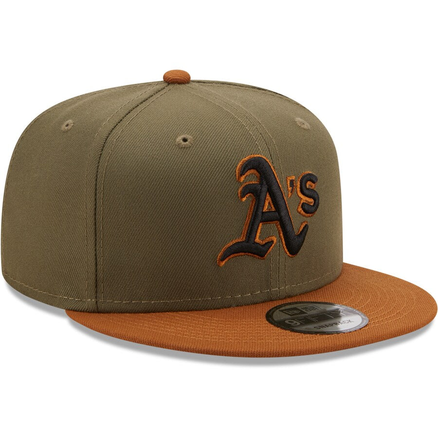 Oakland Athletics New Era Color Pack 2-Tone 9FIFTY Snapback Hat- Olive/Brown