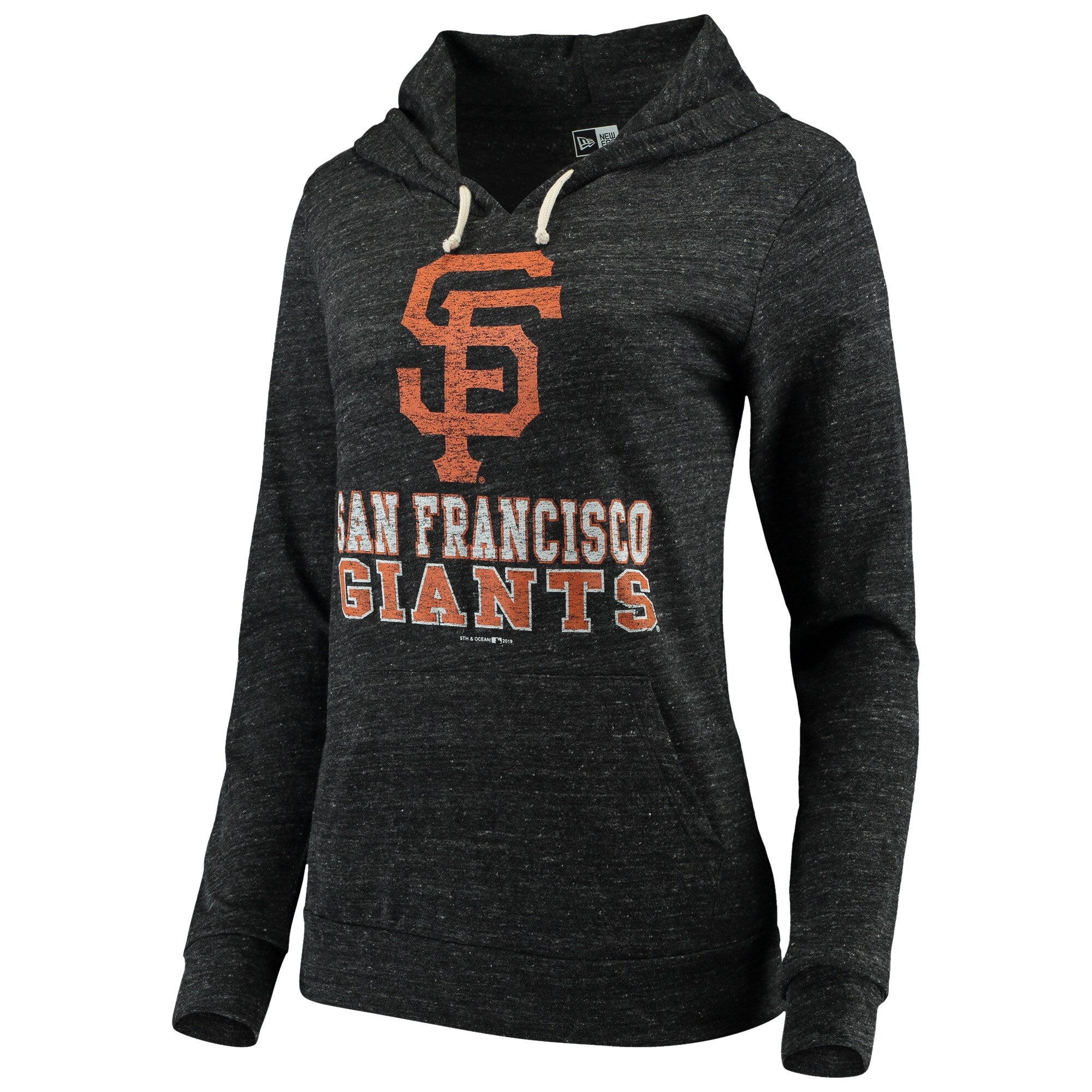 New Era Women's San Francisco Giants Jersey Tri-Blend Pullover Hoodie-Black