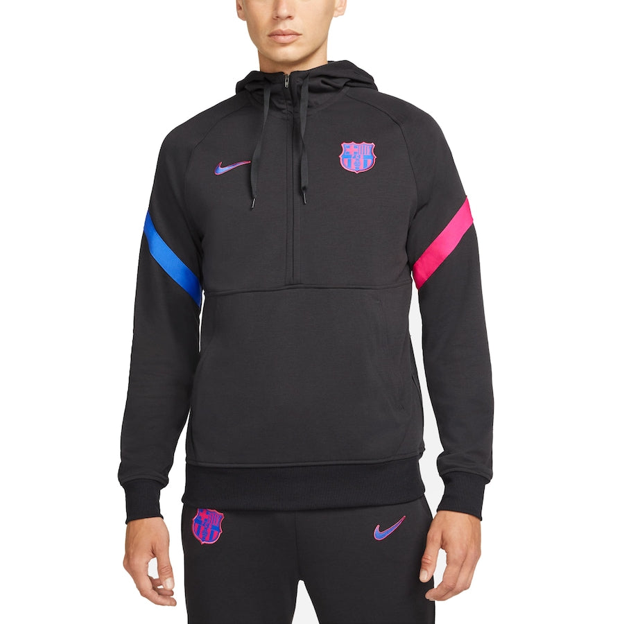 NIKE FC Barcelona Men's Travel Raglan Fleece Half-Zip Hoodie