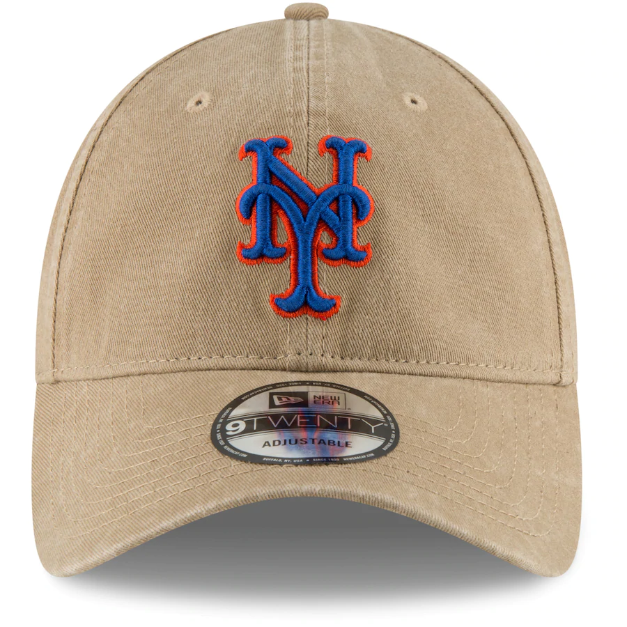 New York Mets New Era Khaki Core Classic Secondary 9TWENTY Adjustable Hat