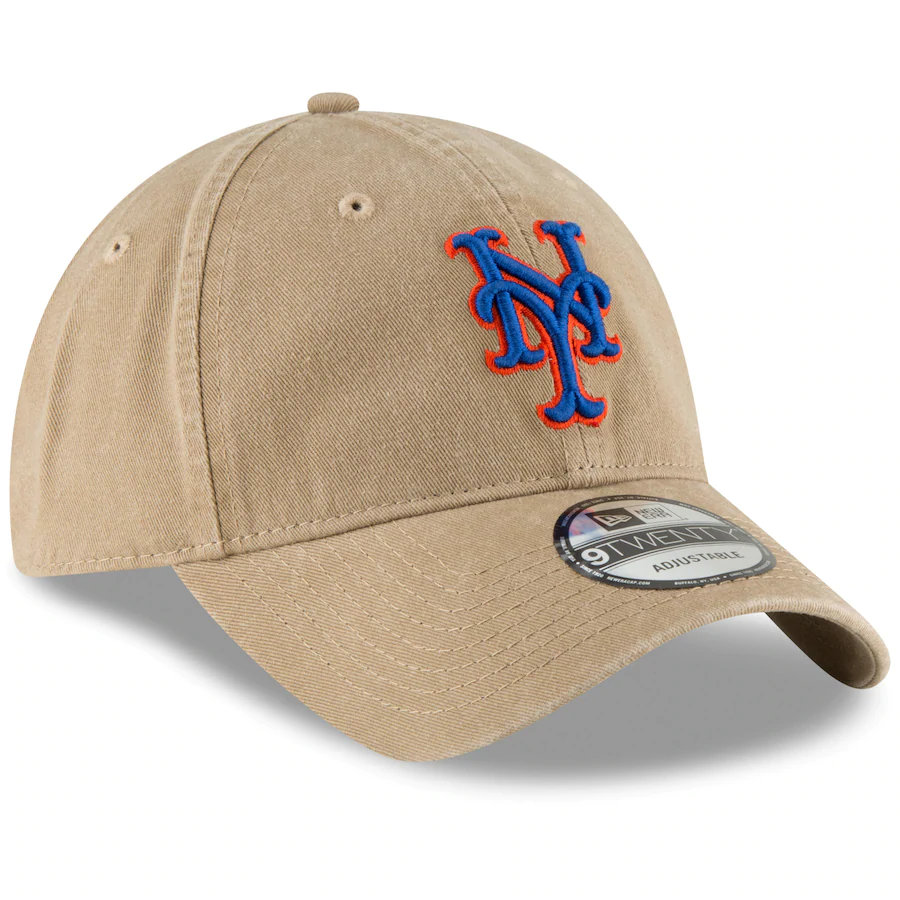 New York Mets New Era Khaki Core Classic Secondary 9TWENTY Adjustable Hat