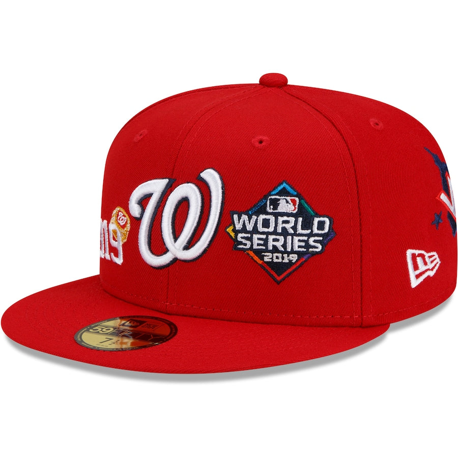 Washington Nationals New Era Red 2019 World Series Champions Count the Rings 59FIFTY Fitted Hat- Red Nvsoccer.com