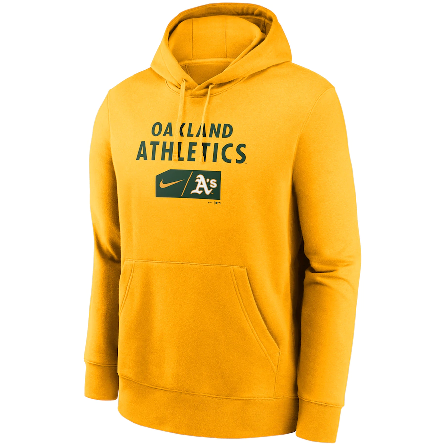 Nike Oakland Athletics Team Lettering Club Pullover Hoodie – Gold