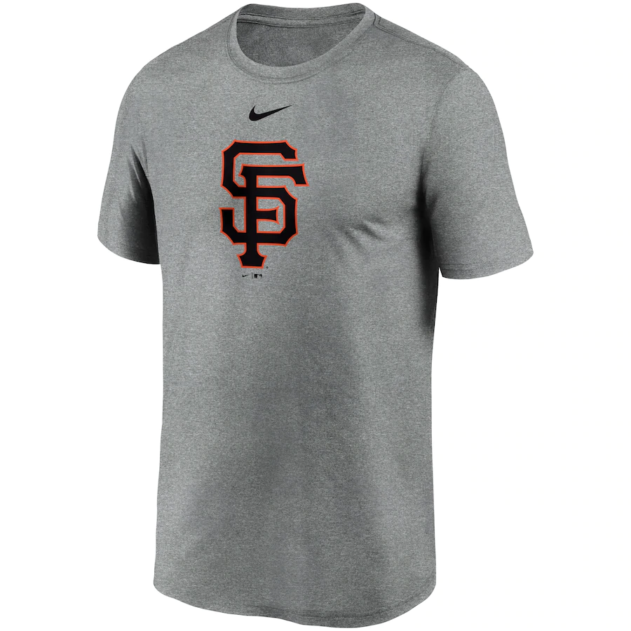 Nike Men's San Francisco Giants Team Large Logo Legend Performance T-Shirt - Heathered Gray