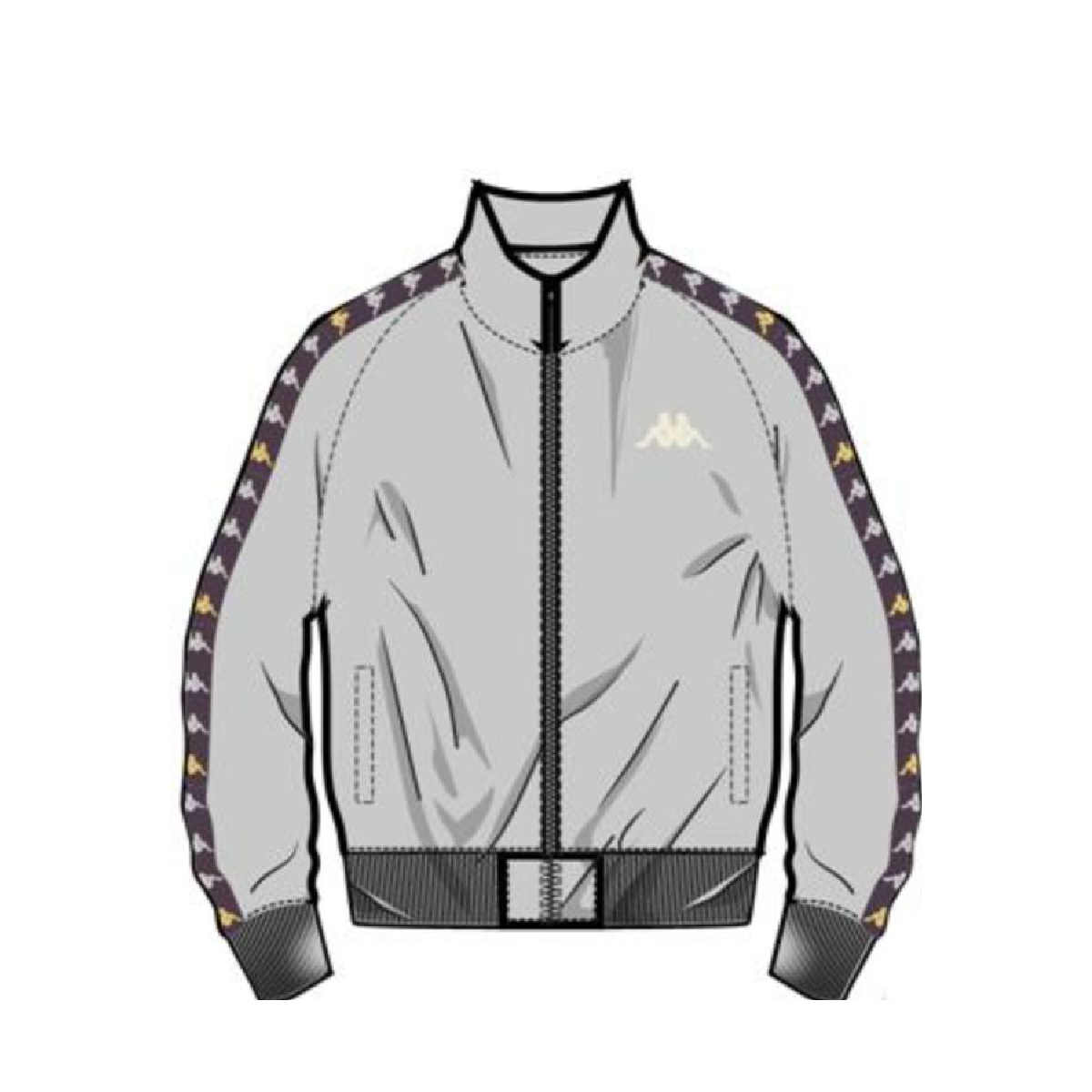 KAPPA 222 BANDA DULLO TRACK JACKET-GREY-VIOLET BLOOM-YELLOW