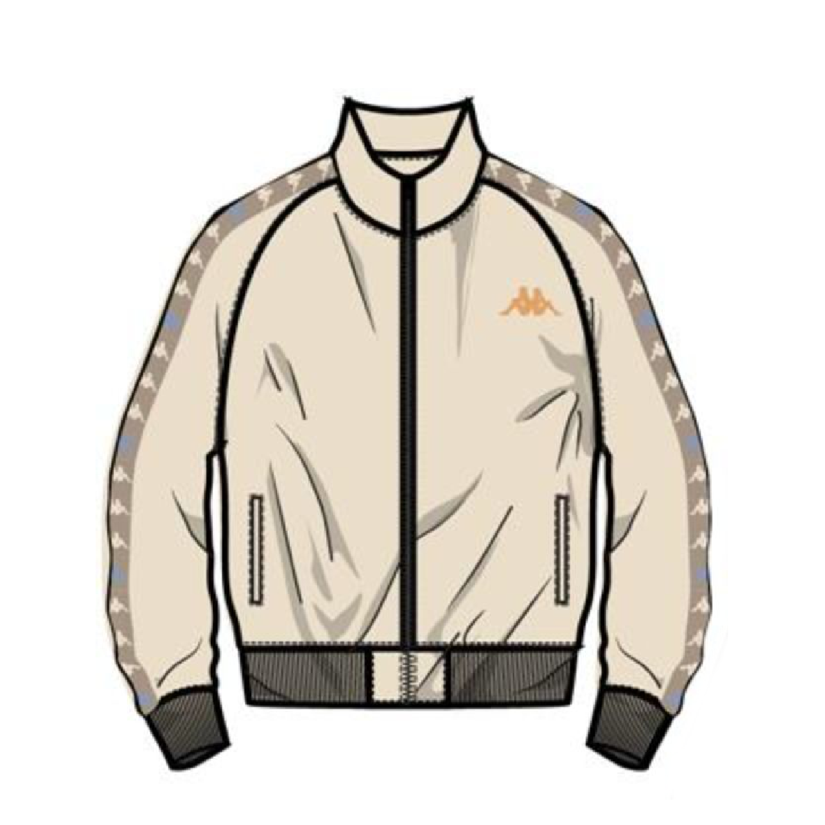 KAPPA 222 BANDA DULLO TRACK JACKET-BEIGE ECRU-BROWN-BLUE CIELO