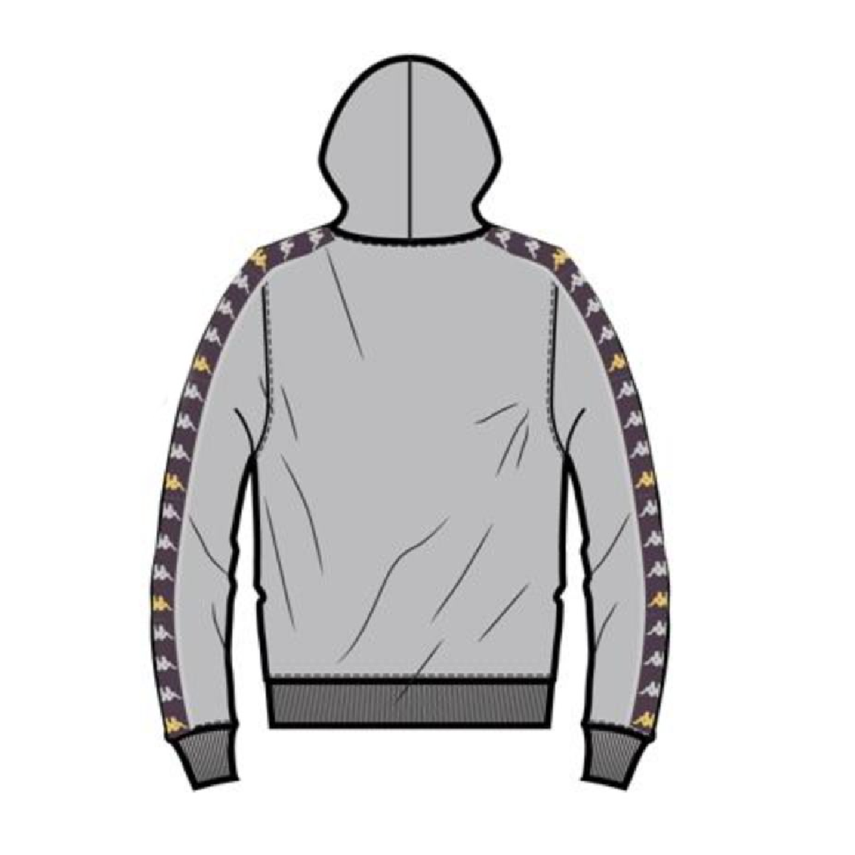 KAPPA 222 BANDA HURTADO 3 HOODIE - GREY-VIOLET BLOOM-YELLOW