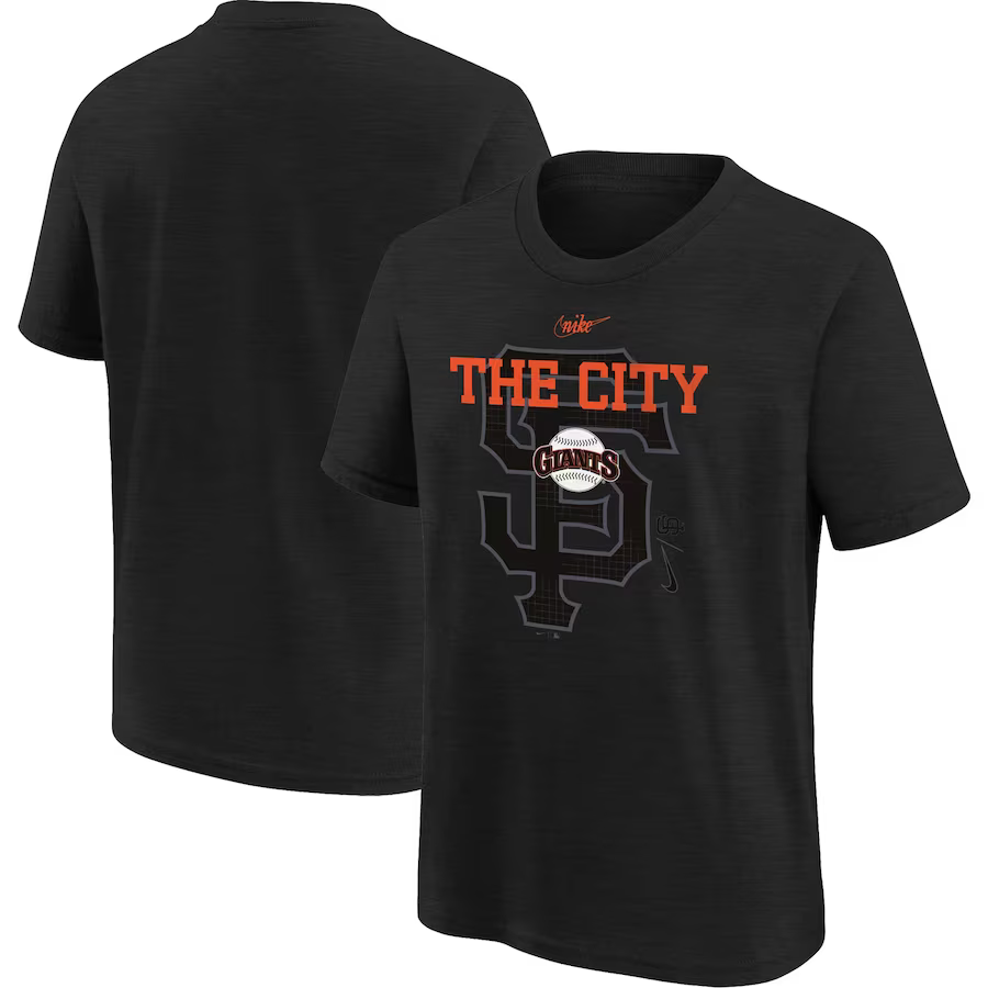 San Francisco Giants Nike Rewind Retro Tri-Blend T-Shirt - Black