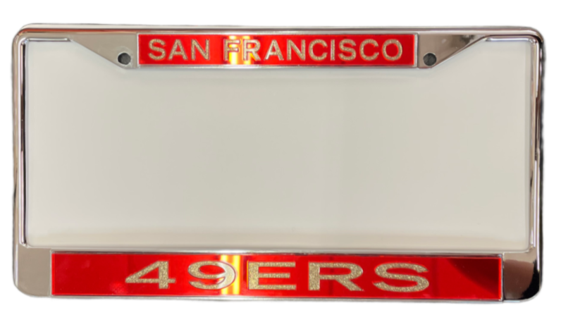 SAN FRANCISCO 49ERS GLITTER LICENSE PLATE FRAME