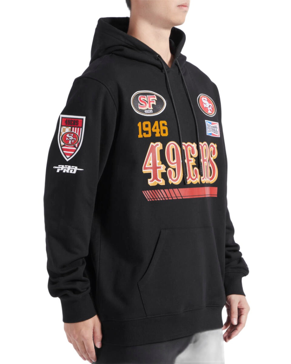Pro Standard San Francisco 49ers Fast Lane Fleece PO Hoodie-Black