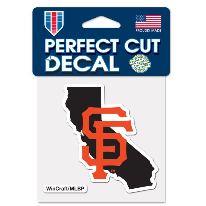 SAN FRANCISCO GIANTS STATE SHAPE PERFECT CUT COLOR DECAL 4" X 4