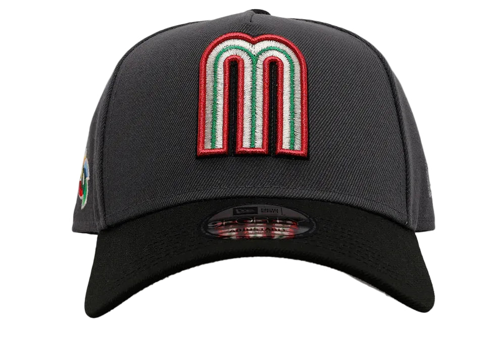 New Era Mexico WBC 9FORTY A-Frame Snapback Hat-Graphite Grey