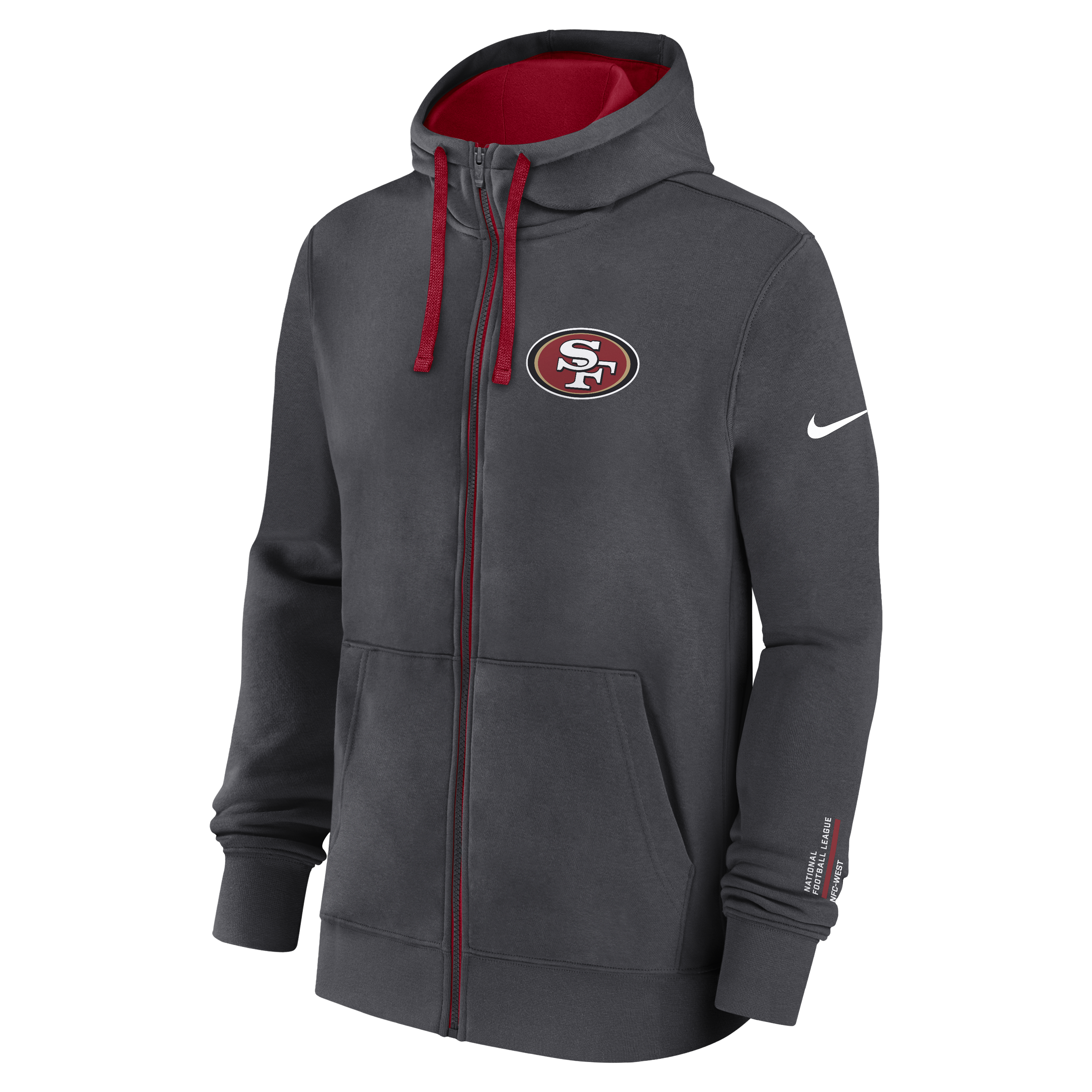 Nike Men's San Francisco 49ers  Full-Zip Hoodie-Grey
