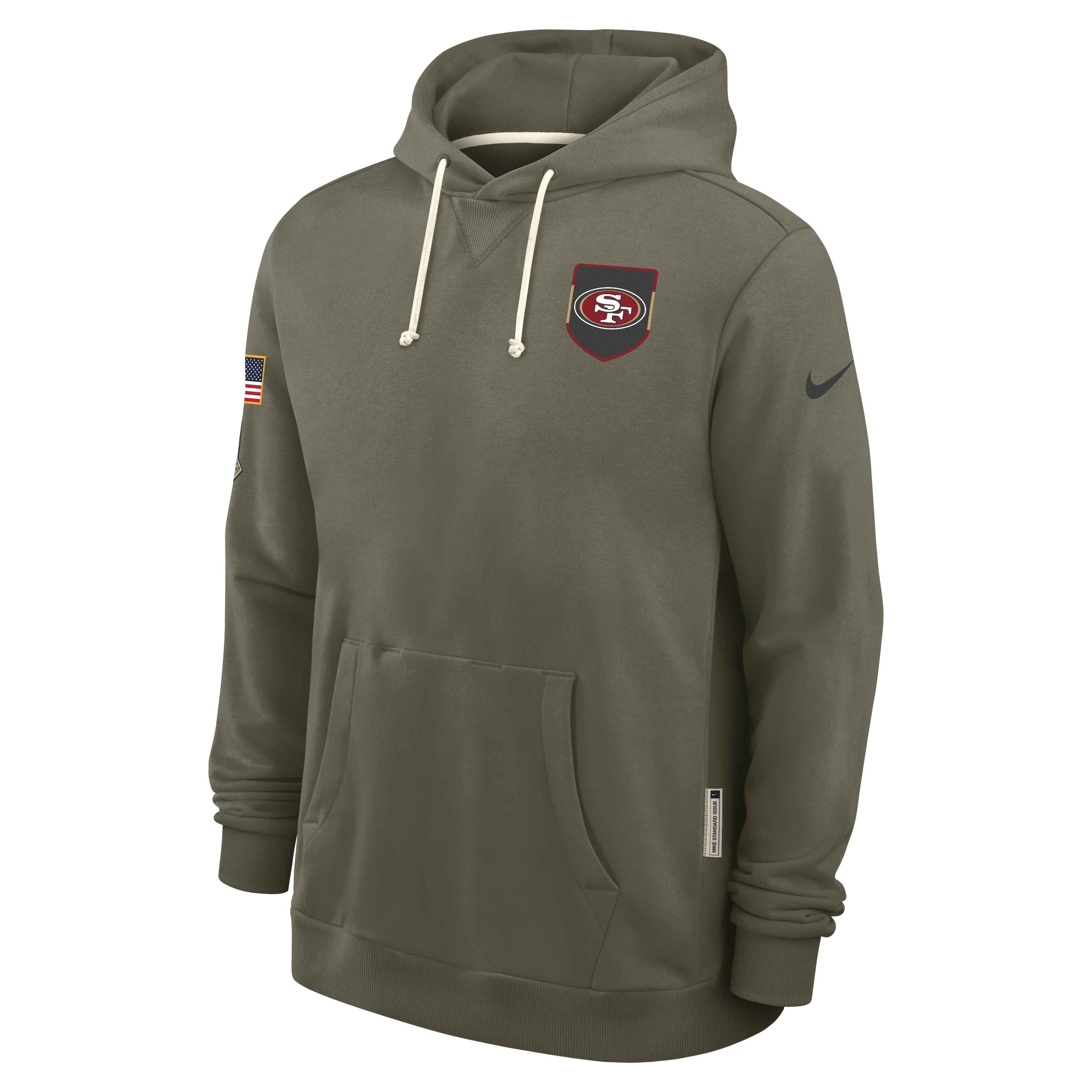 San Francisco 49ers Nike 2025 Salute to Service Sideline Standard Issue Dri-FIT Hoodie-Olive