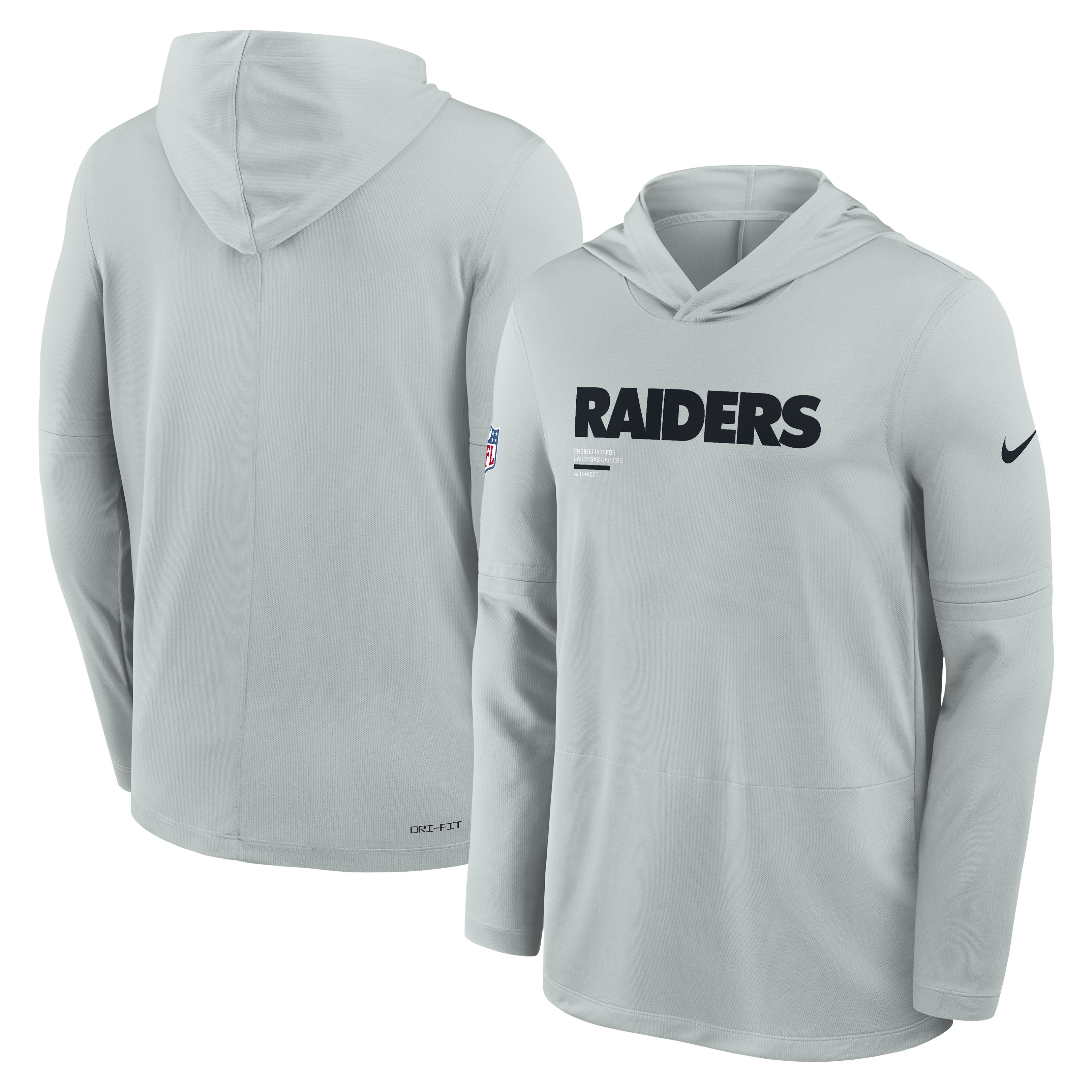 Nike Las Vegas Raiders Light Weight T-Shirt Hoodie-Gray