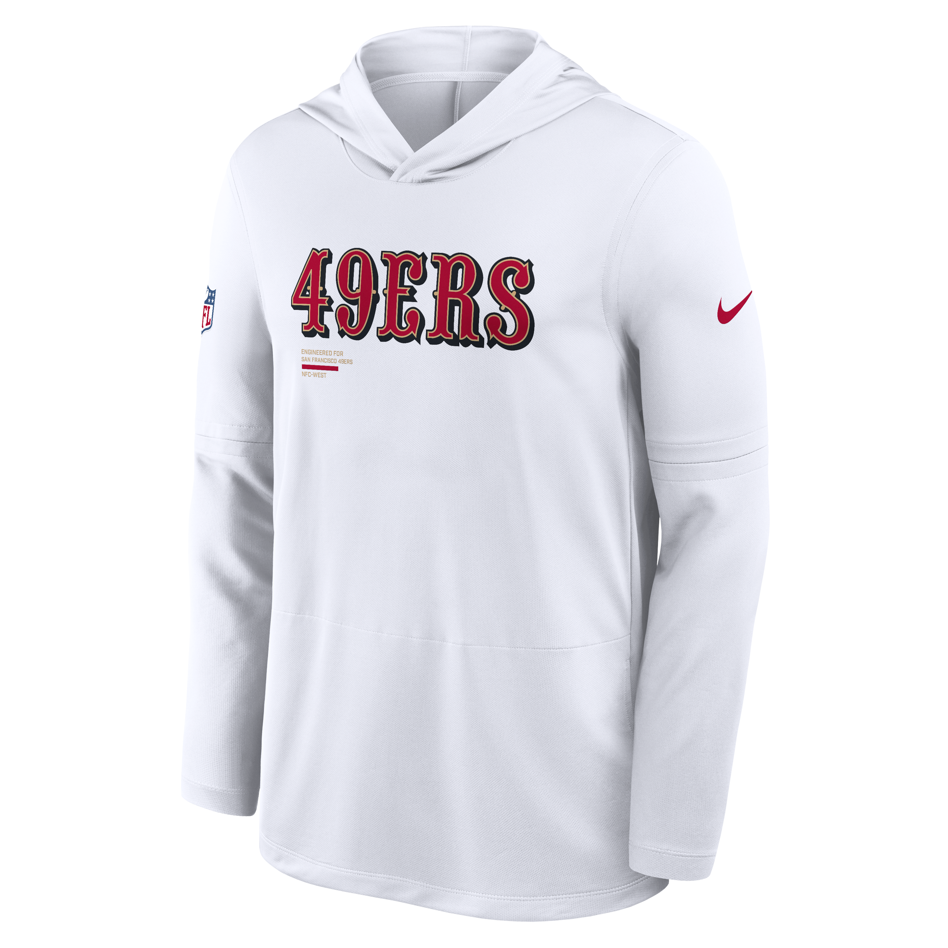 Nike San Francisco 49ers Light Weight T-Shirt Hoodie-White