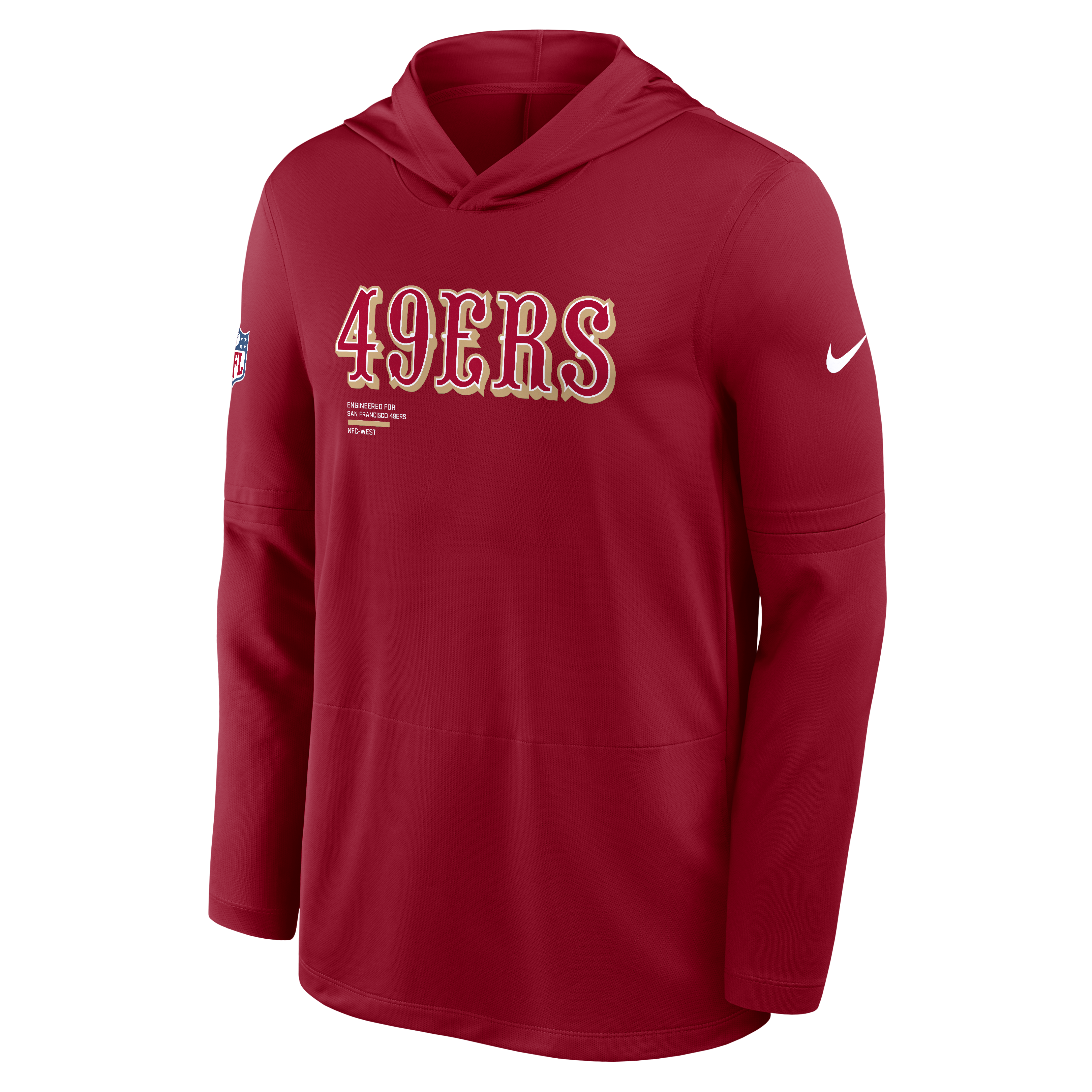Nike San Francisco 49ers Light Weight T-Shirt Hoodie-Scarlet