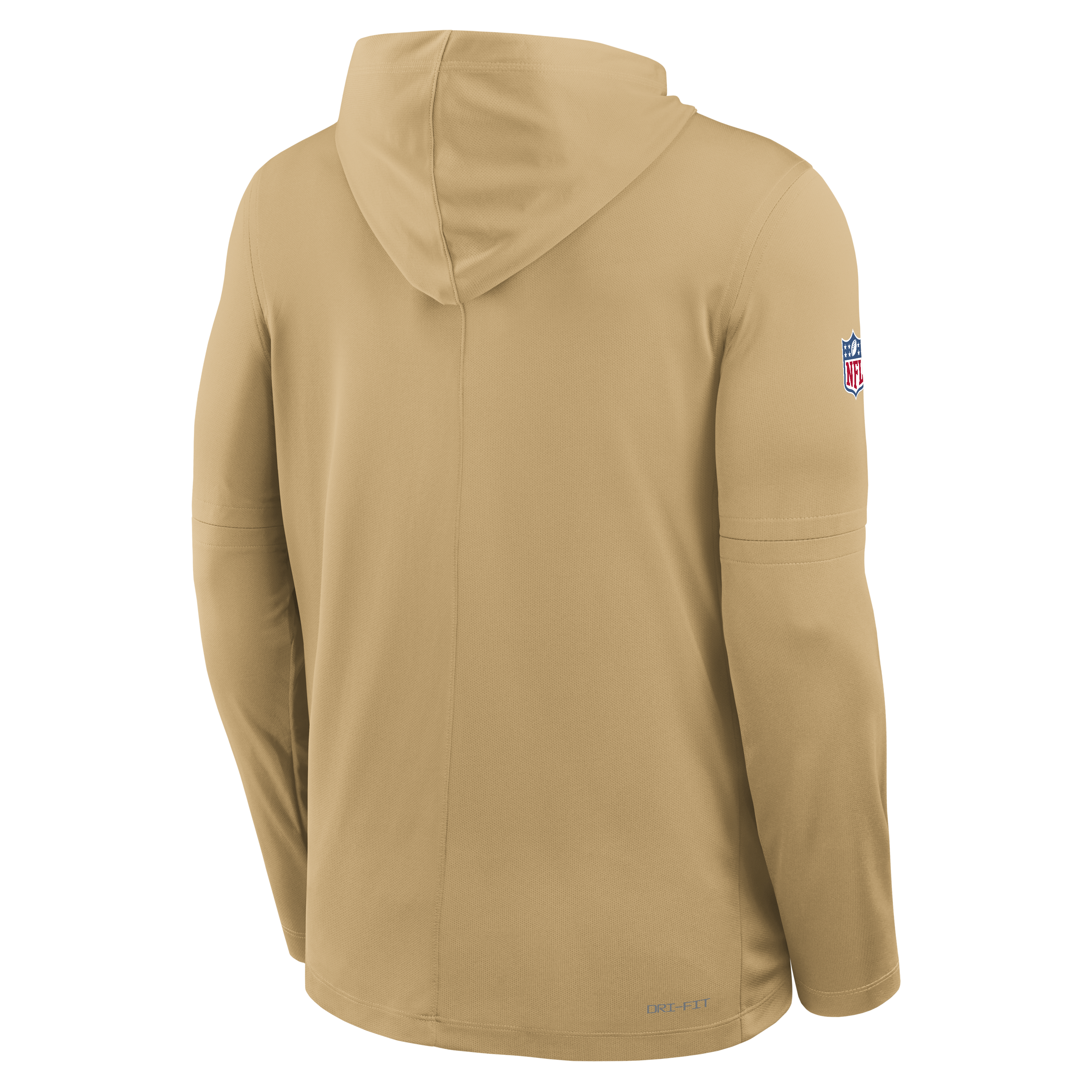Nike San Francisco 49ers Light Weight T-Shirt Hoodie-Tan