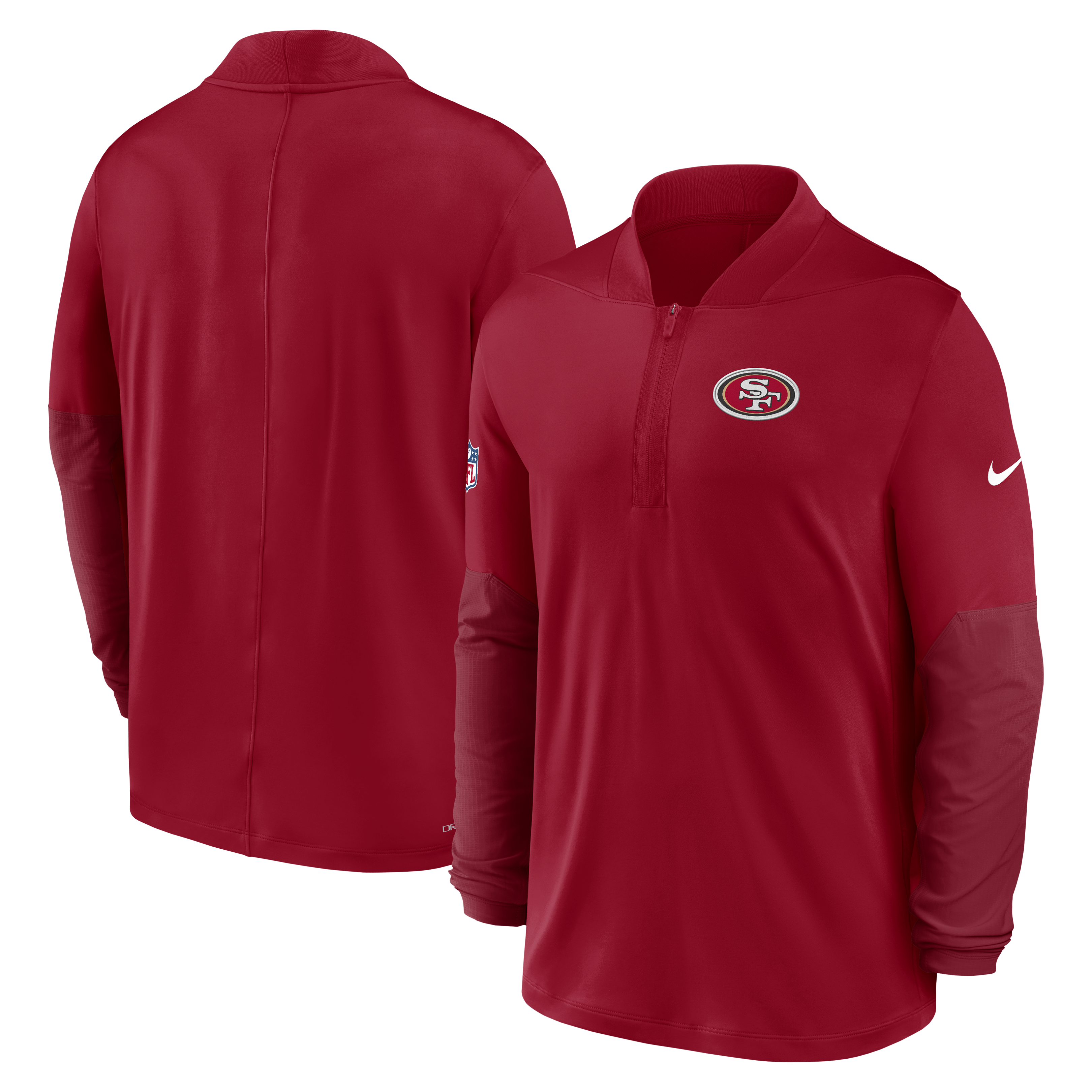 Nike Men's San Francisco 49ers Sideline Dri-FIT Half-Zip Pullover - Scarlet