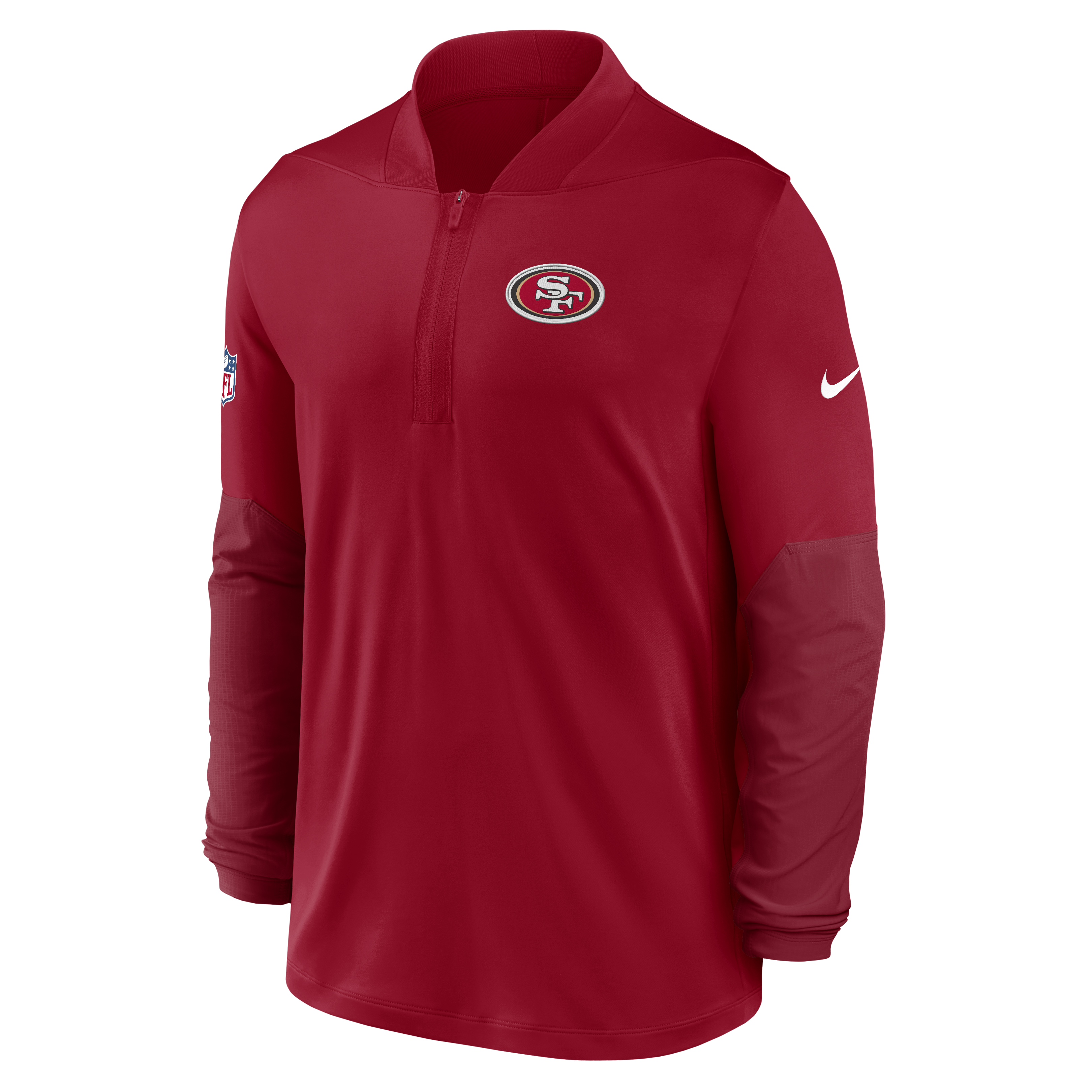 Nike Men's San Francisco 49ers Sideline Dri-FIT Half-Zip Pullover - Scarlet