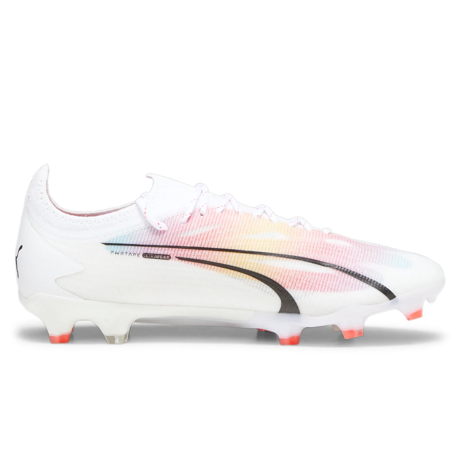 Puma Men's Ultra Ultimate Soccer Cleats FG/AG-White-Black-Fire Orchid