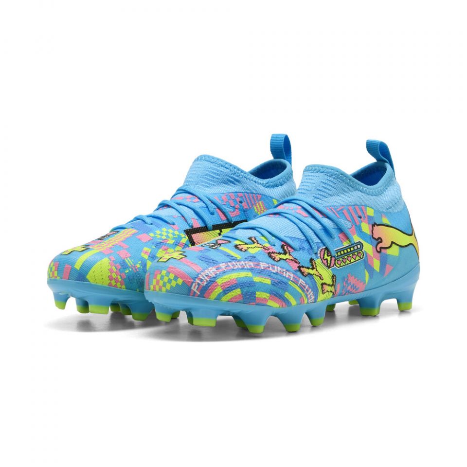 Puma Jr Future 9 Match ADVL FG/AG-WHITE/BLUE/PINK/YELLOW