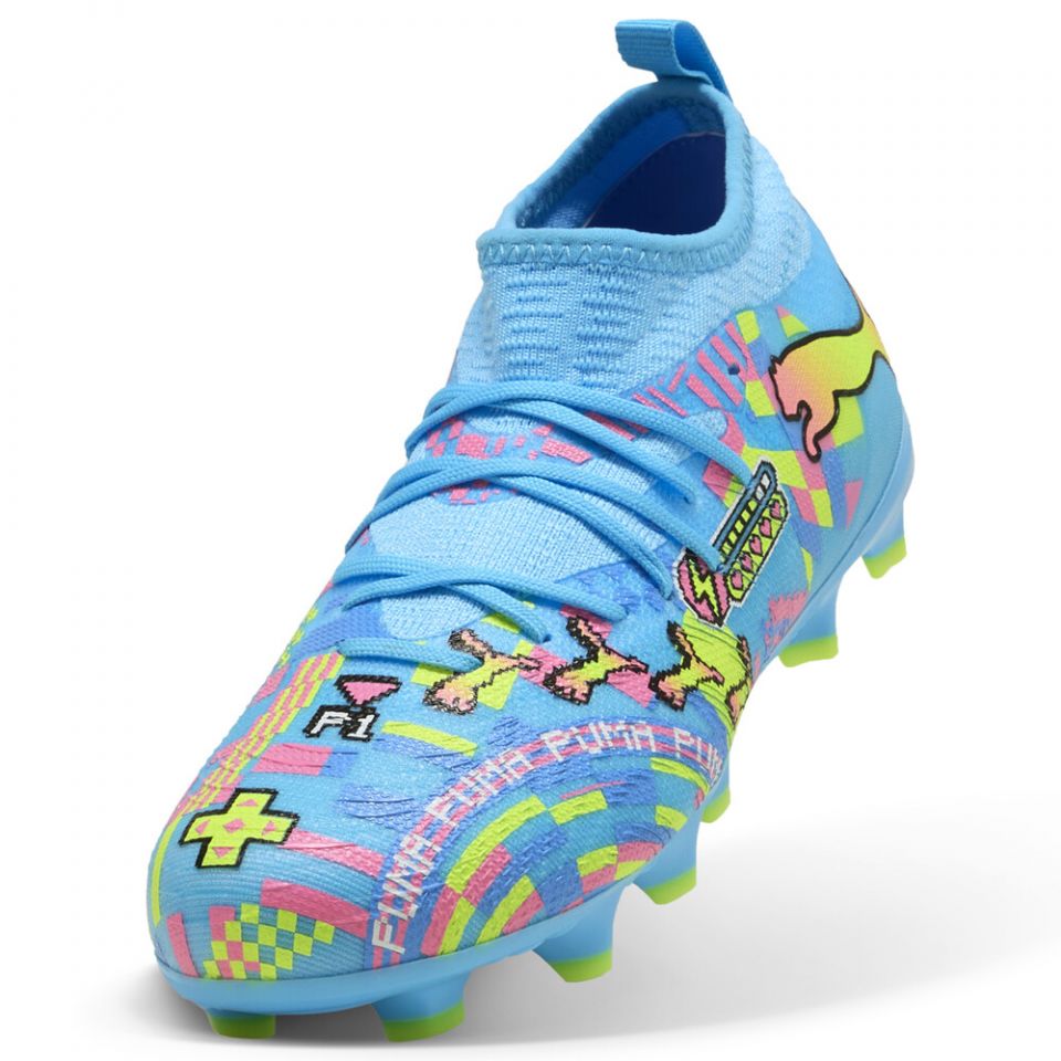 Puma Jr Future 9 Match ADVL FG/AG-WHITE/BLUE/PINK/YELLOW