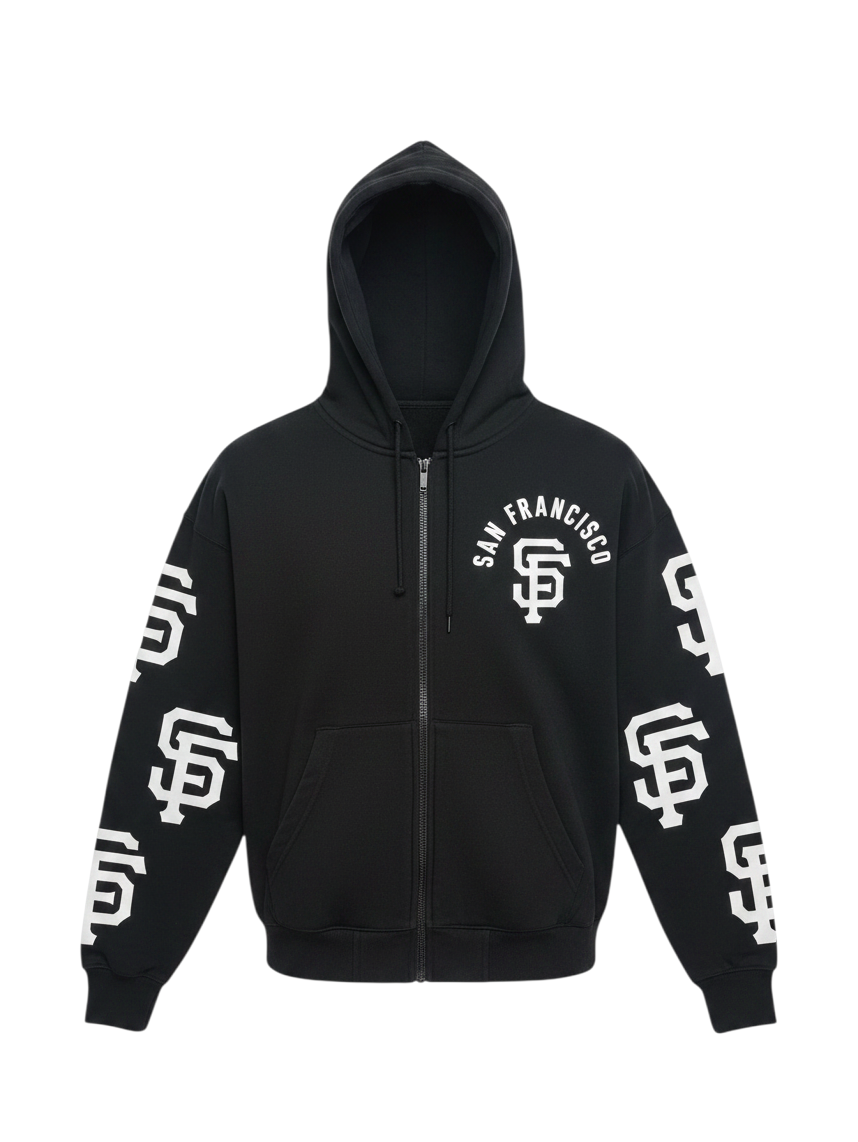 Pro Standard 'San Francisco Giants Wingspan' Drop Shoulder Jacket- Black